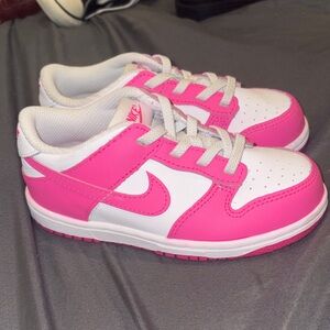 Nike Kids' Pink and White Low-Top Dunk Sneakers